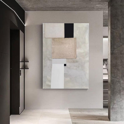 Modern Abstract Geometric Oil Painting for Elegant Home Decor