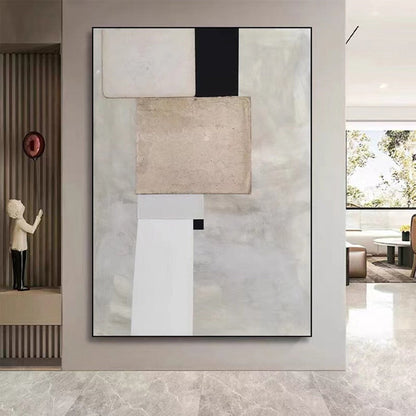 Modern Abstract Geometric Oil Painting for Elegant Home Decor