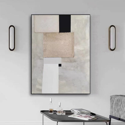 Modern Abstract Geometric Oil Painting for Elegant Home Decor