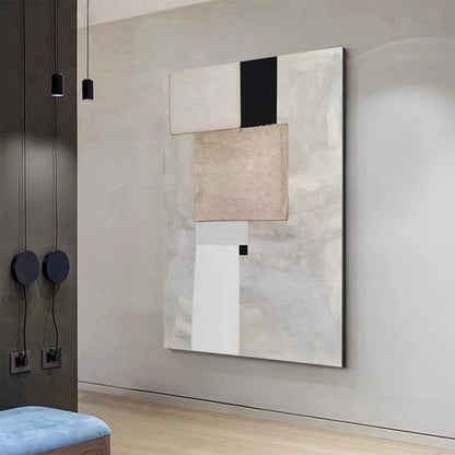 Modern Abstract Geometric Oil Painting for Elegant Home Decor