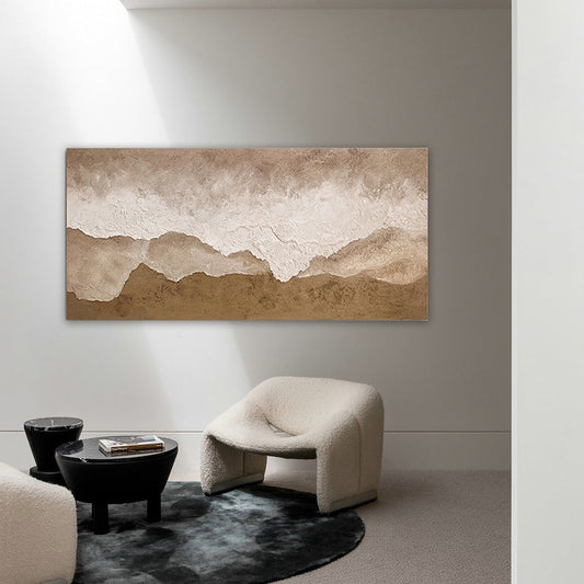 Serene Landscape Oil Painting with Earthy Tones for Elegant Home Decor