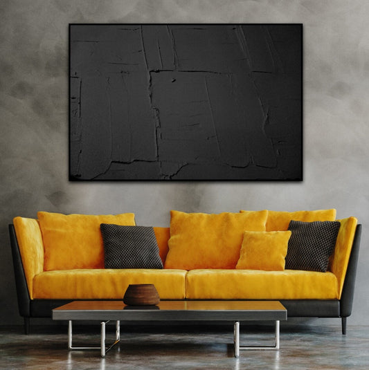 Stunning Monochrome Abstract Oil Painting for Modern Home Decor