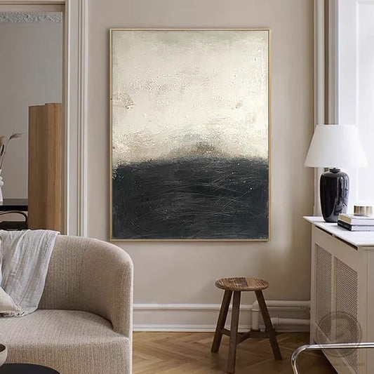 Serene Abstract Oil Painting with Soft Hues for Modern Home Decor