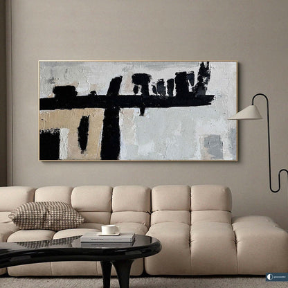 Abstract Urban Landscape Oil Painting for Modern Home Decor