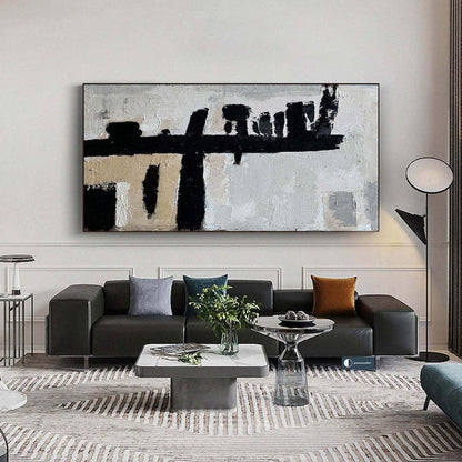 Abstract Urban Landscape Oil Painting for Modern Home Decor