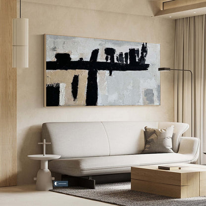 Abstract Urban Landscape Oil Painting for Modern Home Decor