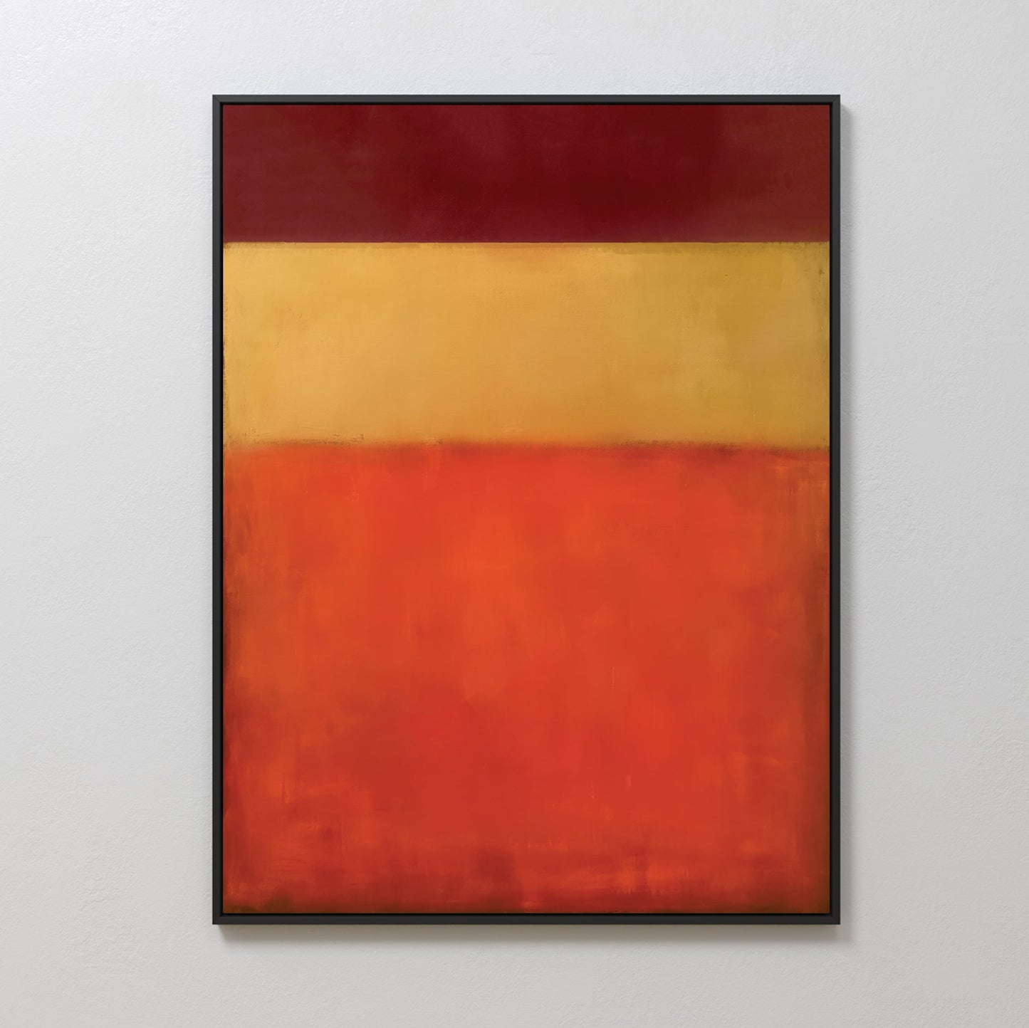 Vibrant Red and Yellow Abstract Oil Painting for Home Decor