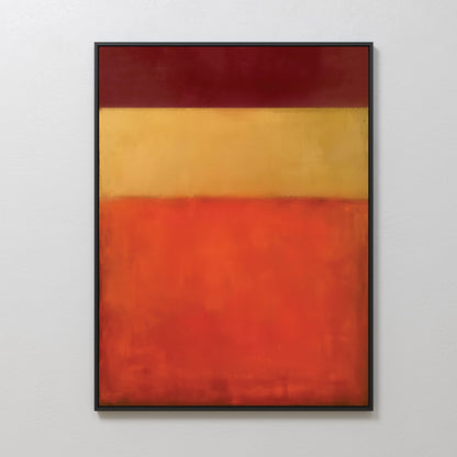 Vibrant Red and Yellow Abstract Oil Painting for Home Decor