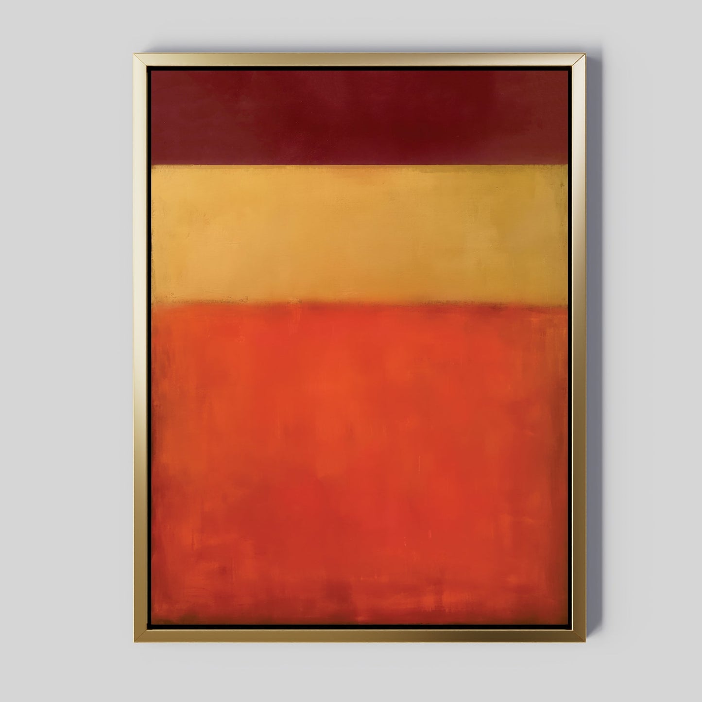 Vibrant Red and Yellow Abstract Oil Painting for Home Decor