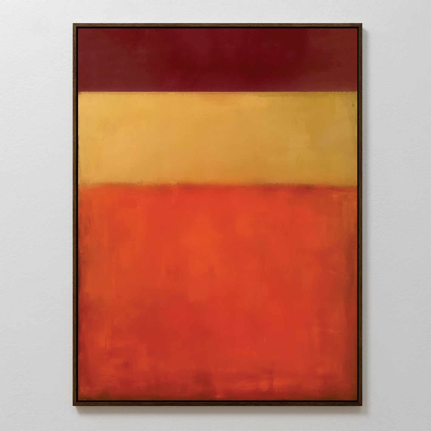 Vibrant Red and Yellow Abstract Oil Painting for Home Decor