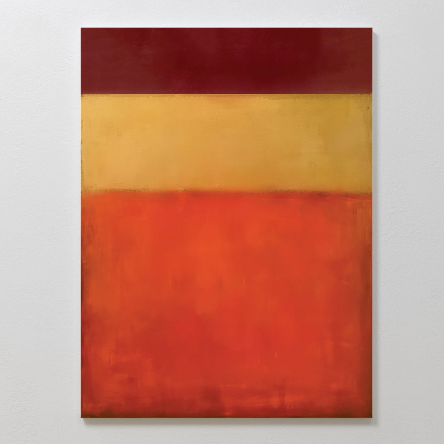 Vibrant Red and Yellow Abstract Oil Painting for Home Decor