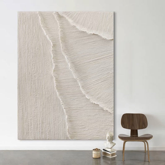 Serene Coastal Wave Textured Oil Painting for Tranquil Home Decor