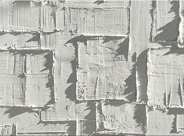 Textured White Plaster Abstract Oil Painting for Modern Home Decor