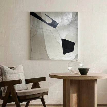 Abstract Minimalist Geometric Oil Painting for Modern Home Decor