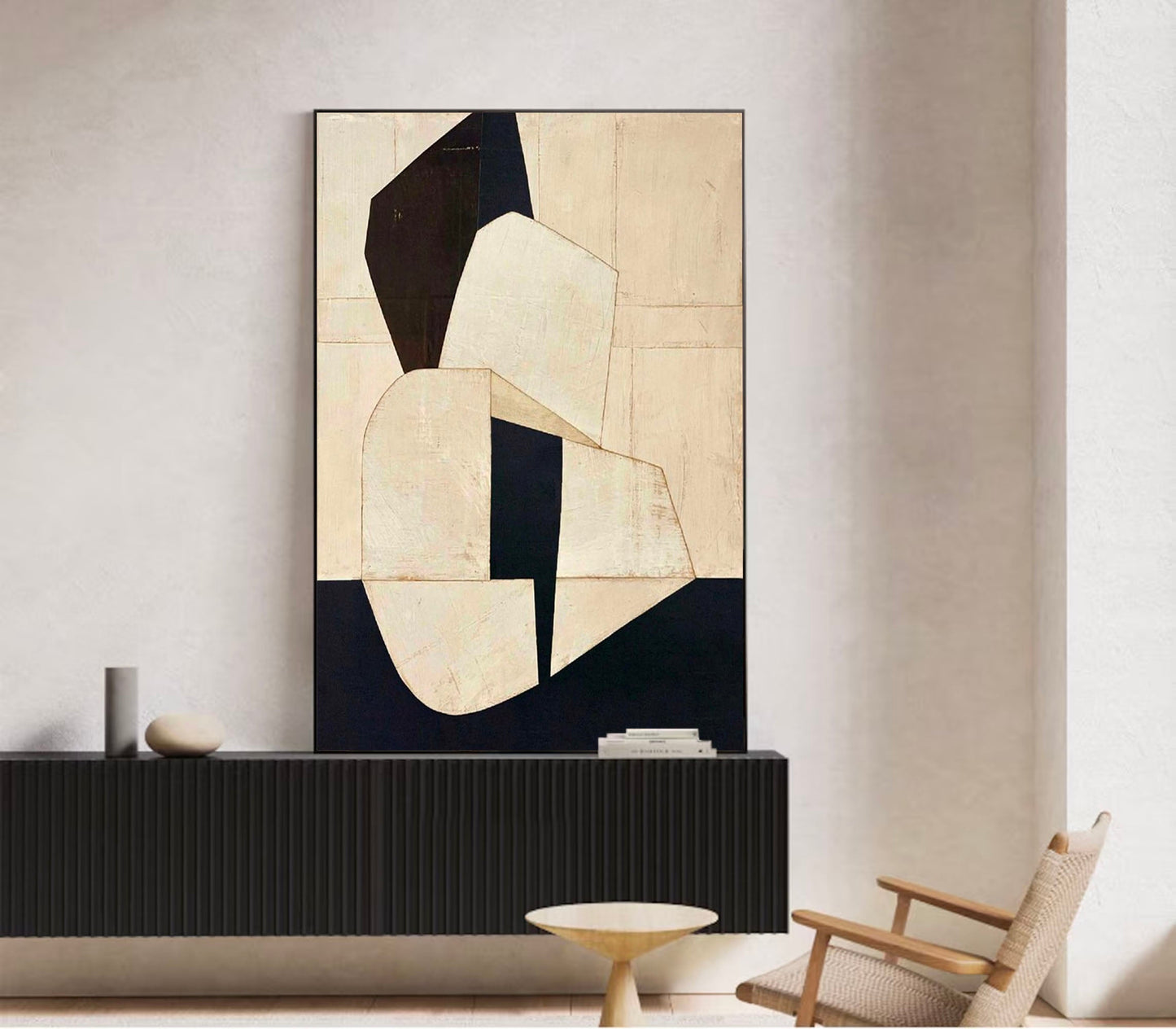 Modern Minimalist Abstract Oil Painting for Contemporary Home Decor