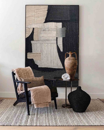 Contemporary Minimalist Geometric Oil Painting for Modern Home Decor