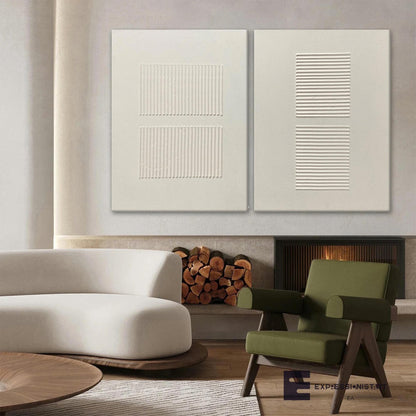 Contemporary Minimalist Textured Abstract Oil Painting for Modern Decor