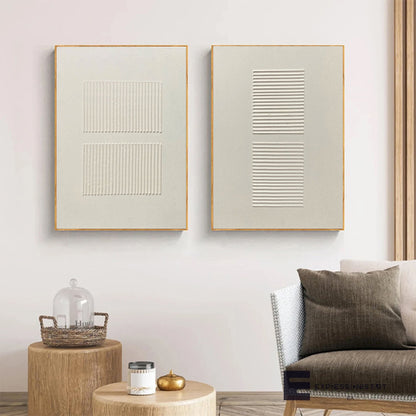Contemporary Minimalist Textured Abstract Oil Painting for Modern Decor