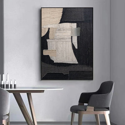 Contemporary Minimalist Geometric Oil Painting for Modern Home Decor