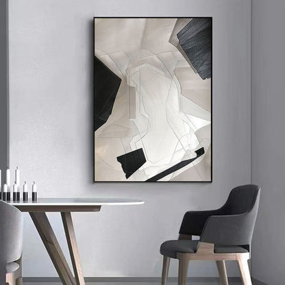 Modern Minimalist Geometric Oil Painting for Contemporary Home Decor