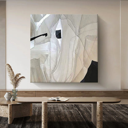 Contemporary Minimalist Geometric Oil Painting for Modern Home Decor