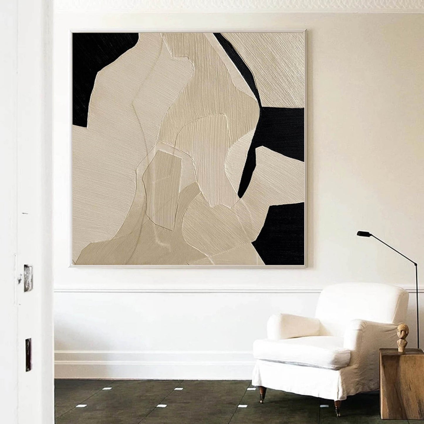 Abstract Minimalist Geometric Oil Painting for Modern Home Decor