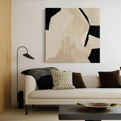 Abstract Minimalist Geometric Oil Painting for Modern Home Decor