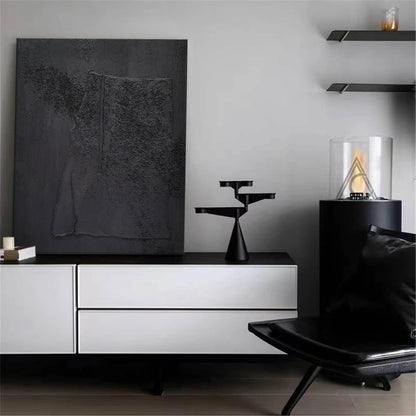 Textured Minimalist Abstract Oil Painting for Modern Home Decor