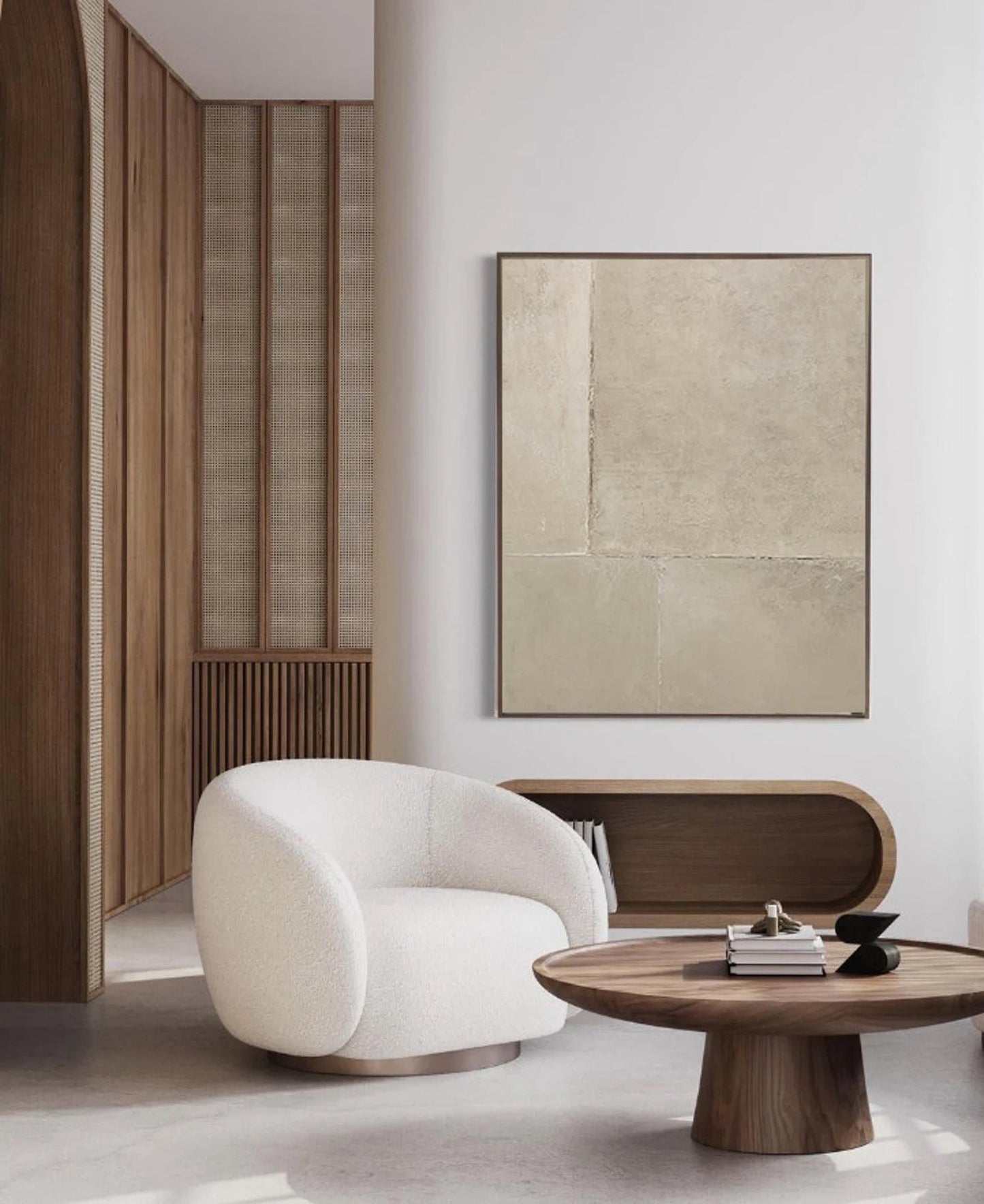 Elegant Minimalist Geometric Oil Painting for Modern Home Decor