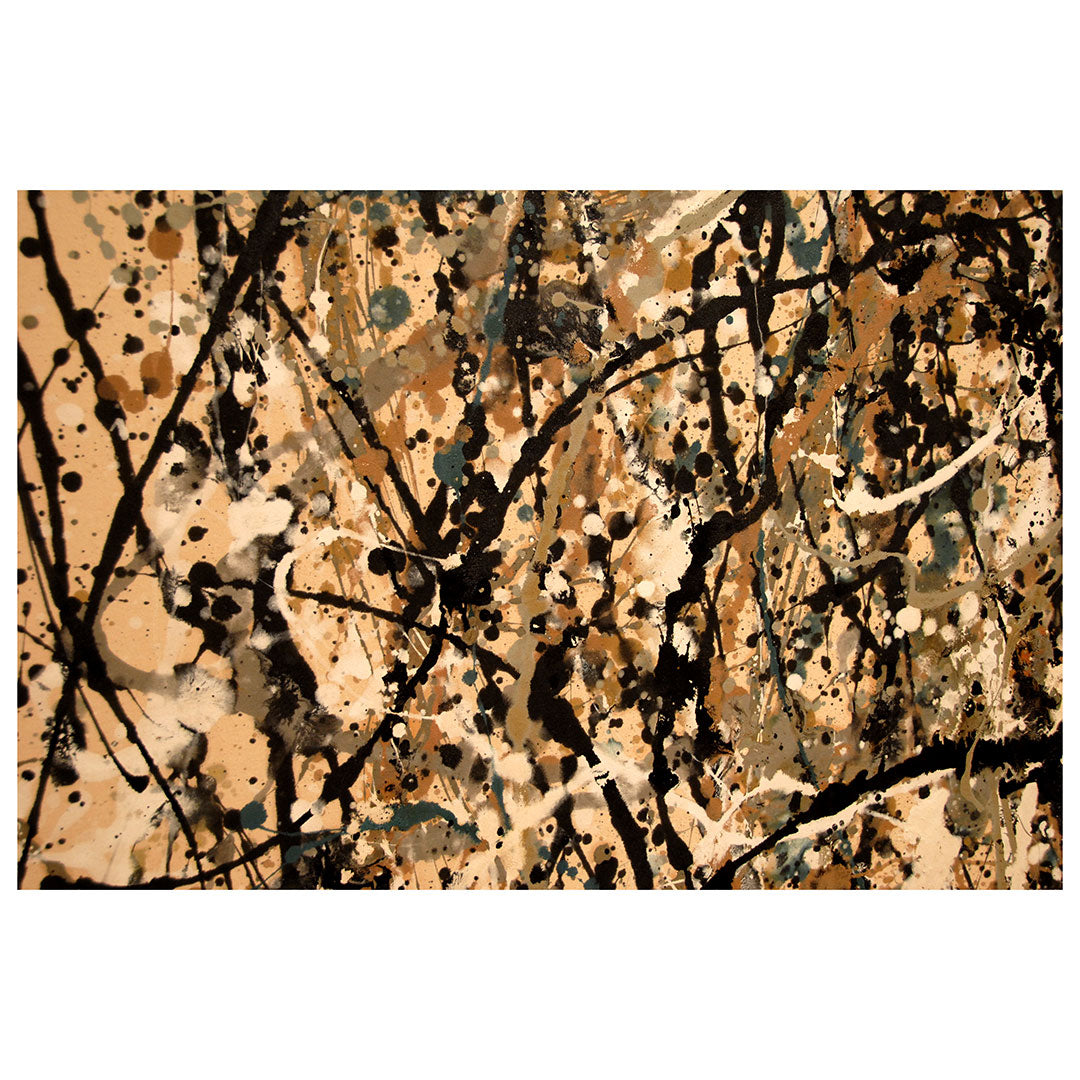 Abstract Black and Gold Oil Painting for Modern Home Decor