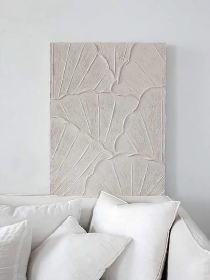 Serene White Petals: Elegant Oil Painting for Contemporary Home Decor