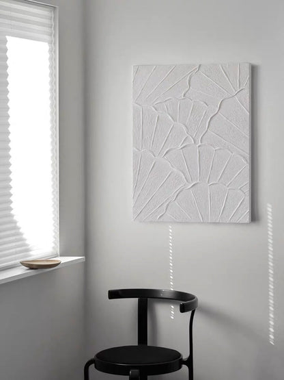 Serene White Petals: Elegant Oil Painting for Contemporary Home Decor