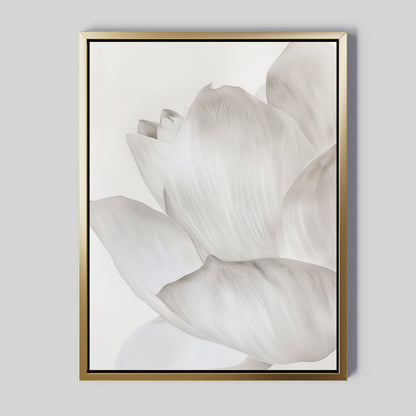 Elegant White Blossom Abstract Oil Painting for Minimalist Home Decor