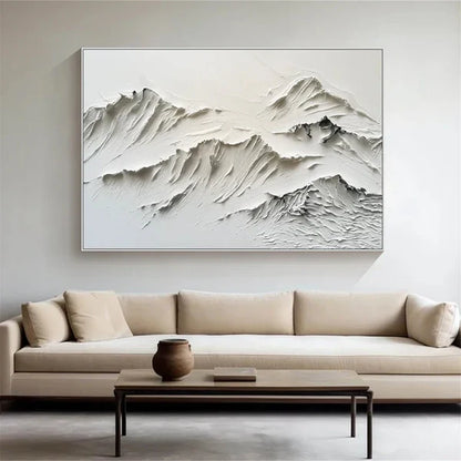 Textured Mountain Landscape Oil Painting for Modern Home Decor