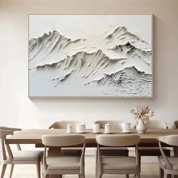 Textured Mountain Landscape Oil Painting for Modern Home Decor