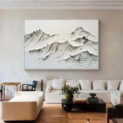 Textured Mountain Landscape Oil Painting for Modern Home Decor