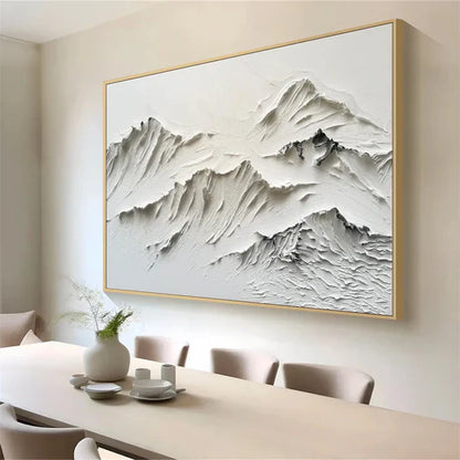 Textured Mountain Landscape Oil Painting for Modern Home Decor