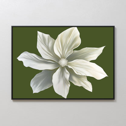 Elegant White Flower Abstract Oil Painting for Modern Home Decor