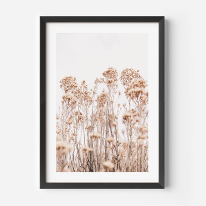 Delicate Wildflowers in Soft Beige Tones - Artistic Oil Painting for Home Decor