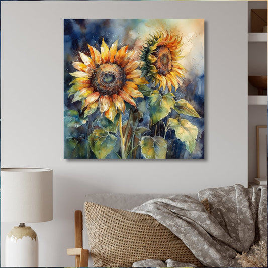 Vibrant Sunflower Duo - Radiant Floral Oil Painting for Your Home Decor