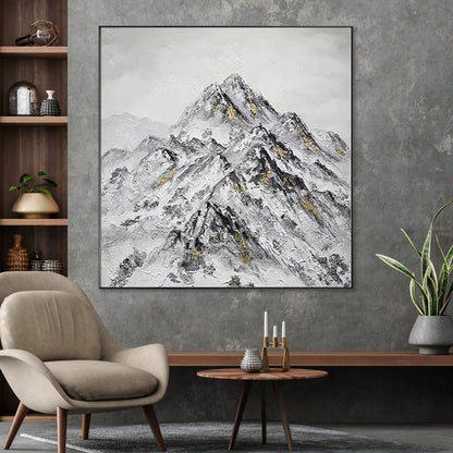 Majestic Mountainscape Oil Painting for Serene Home Décor