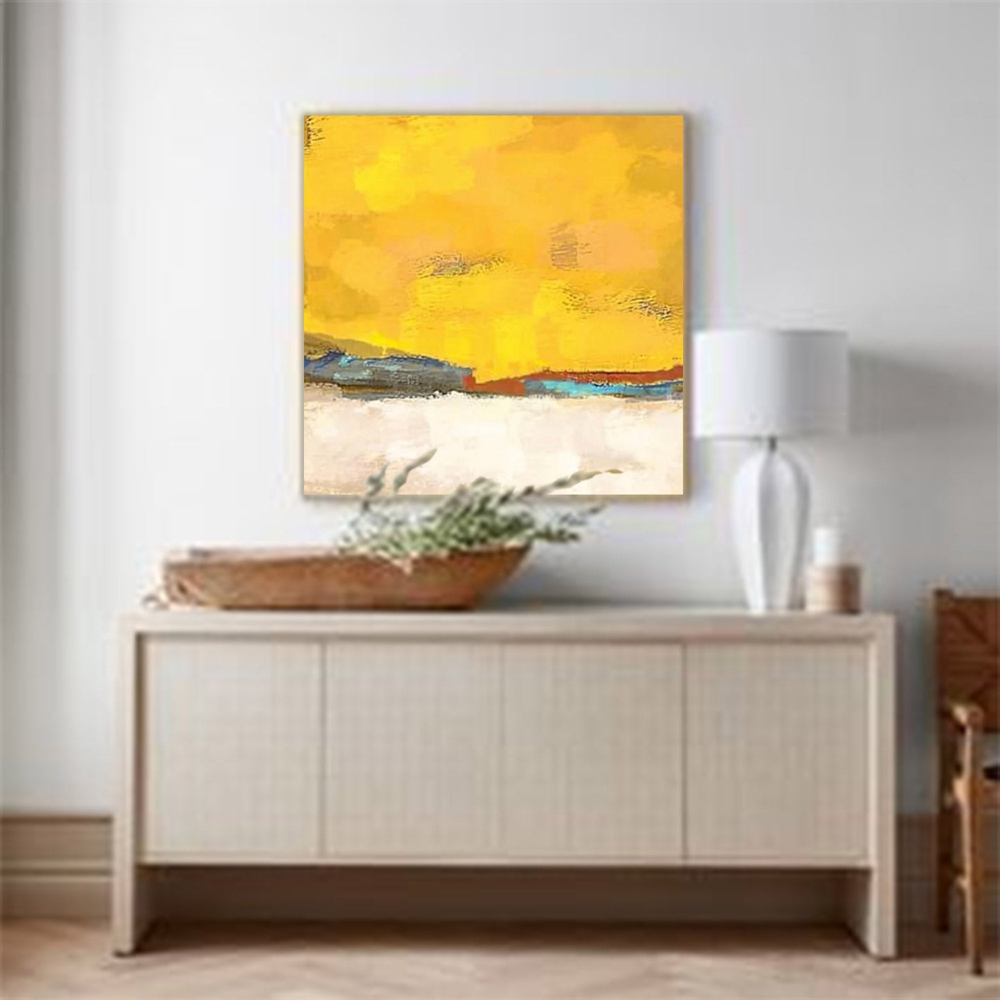 Vibrant Abstract Landscape Oil Painting for Modern Home Decor