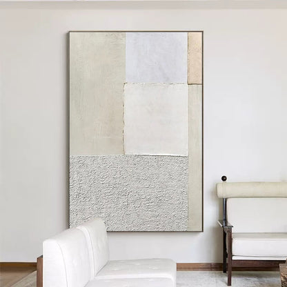 Abstract Minimalist Geometric Oil Painting for Modern Home Decor