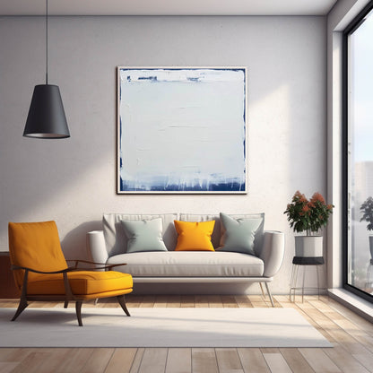 Serene Minimalist Oil Painting for Modern Home Decor and Artistic Spaces