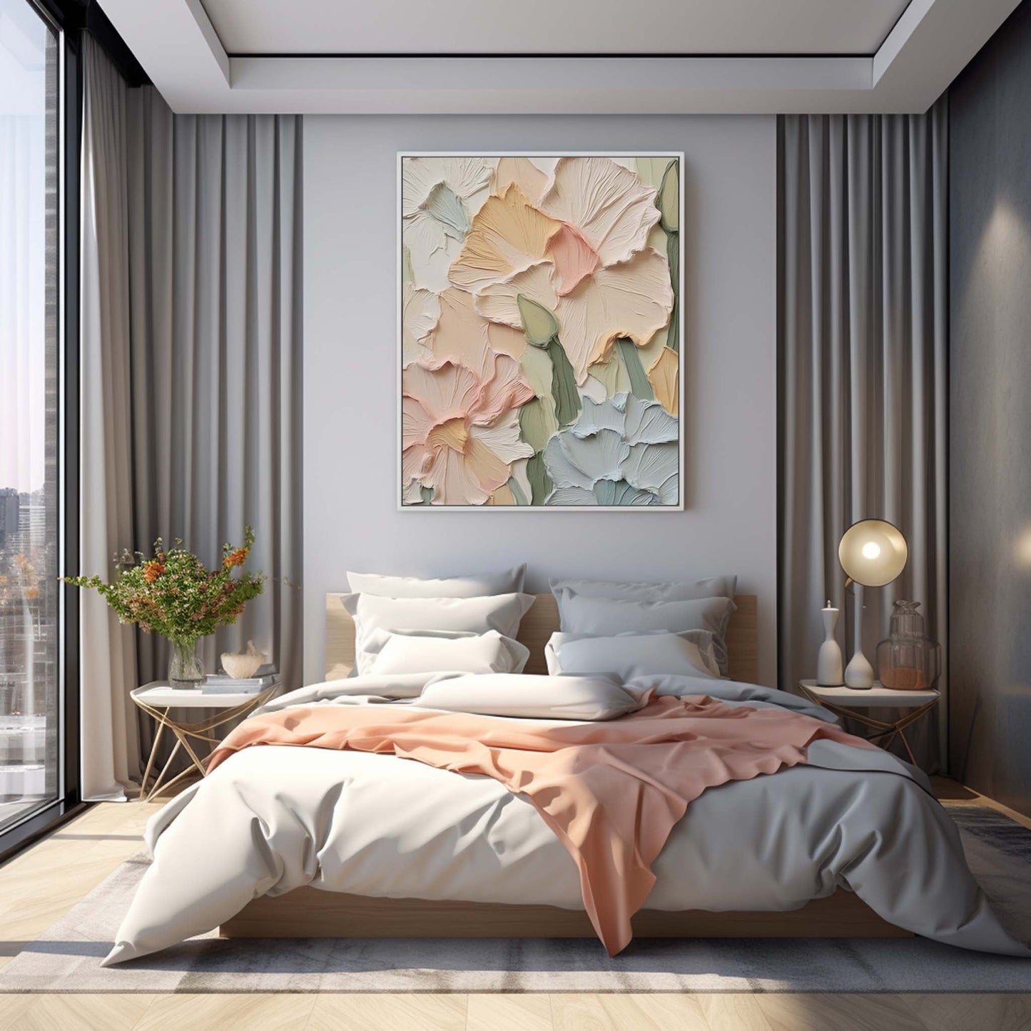 Vibrant Floral Oil Painting for Elegant Home Decor