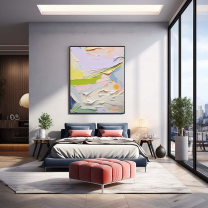Colorful Abstract Oil Painting for Modern Home Decor and Art Enthusiasts