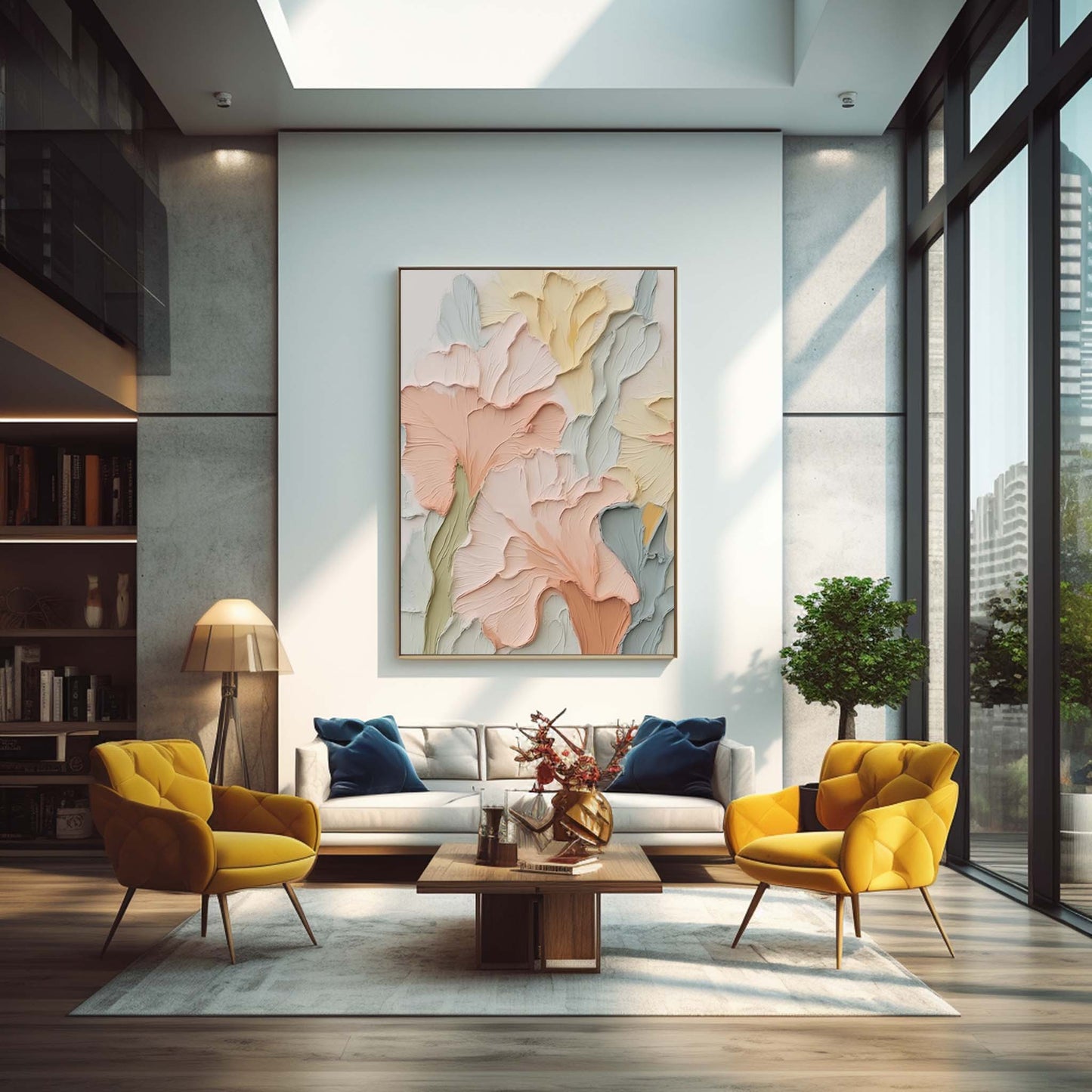 Vibrant Floral Oil Painting - Abstract Canvas Art for Home Decor