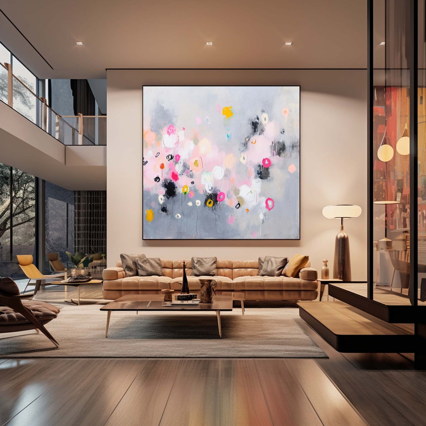 Vibrant Abstract Floral Canvas Art for Modern Home Decor