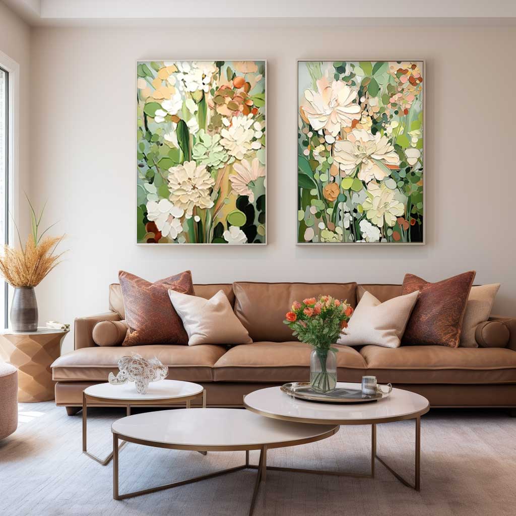 Vibrant Floral Oil Painting Set - Beautiful Canvas Art for Home Decor
