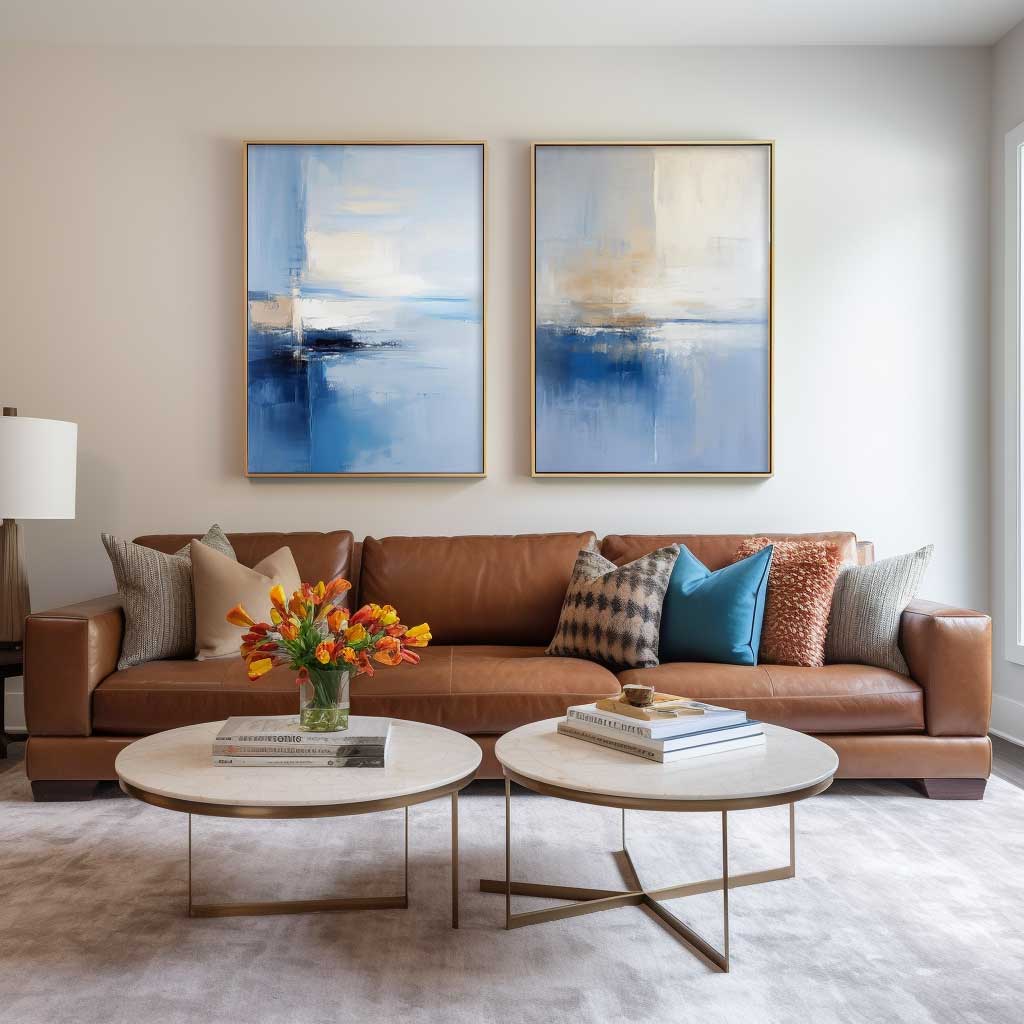 Serene Abstract Ocean Landscape Oil Painting for Modern Home Decor